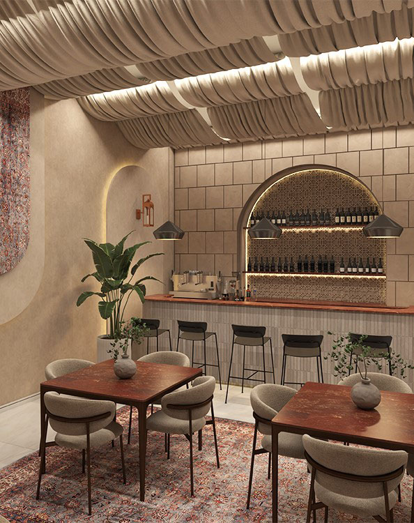 Neo-Arabic Boutique Café – En Moderne Oase i Dubai