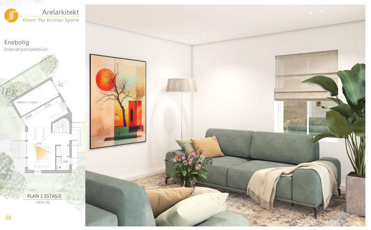 Moderne enebolig i Oslo med store vindusflater og trepanel