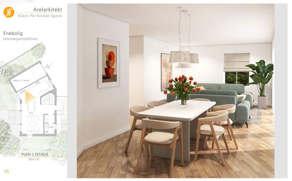 Moderne enebolig i Oslo med store vindusflater og trepanel